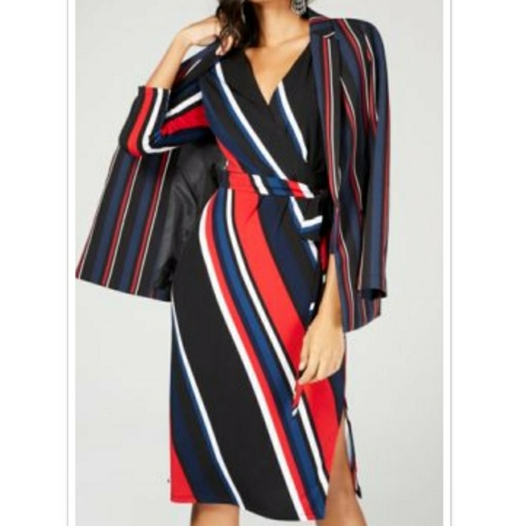 INC International Concepts Dresses & Skirts - 🆕➕ I.N.C. 💜 Stripe Faux Wrap Dress